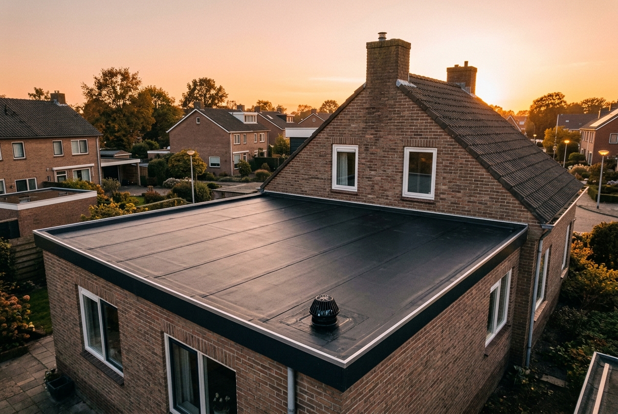 Na de reparatie: Lekkend plat dak, opnieuw waterdicht